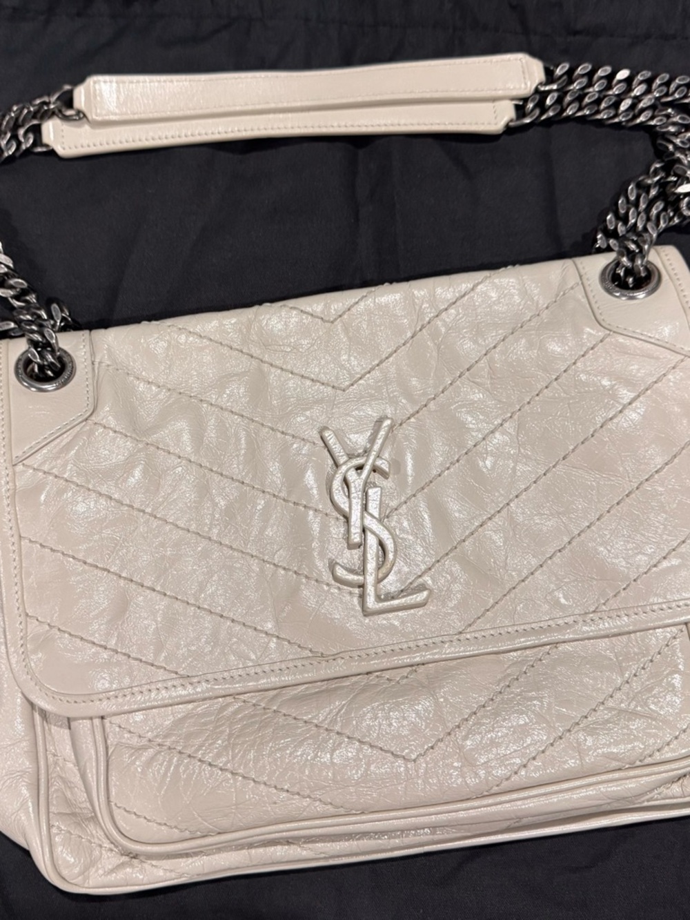 Saint Laurent (YSL) Nikki Flap Leather Shoulder Bag medium
